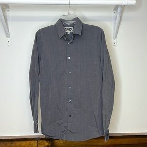 Express Gray Fitted Button Down Shirt- M